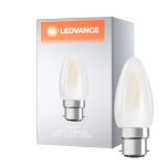 Ledvance Classic Superior LED Bulb B22d Candle Filament Frosted 3.4W 470lm - 927 Extra Warm White | Best Colour Rendering - Dimmable - Replaces 40W