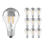 Multipack 10x Ledvance  Classic LED E27 Pear Filament Mirror 6.5W 650lm - 827 Extra Warm White | Replaces 50W